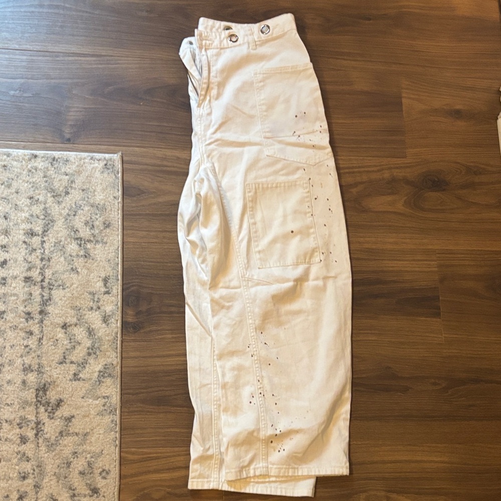 Wide Leg Cream Jeans - Picture 5 of 5